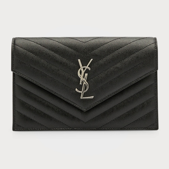 Saint Laurent YSL Monogram Small Wallet on Chain in Grained Leather - Picture 5 of 8